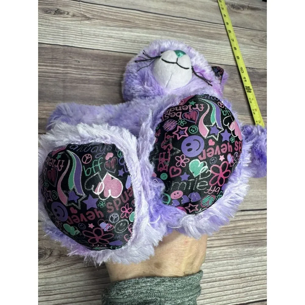 Build A Bear Purple BFF PEACE Sign Purple Tie-dyed KITTY‎ Cat Plush Toy 16